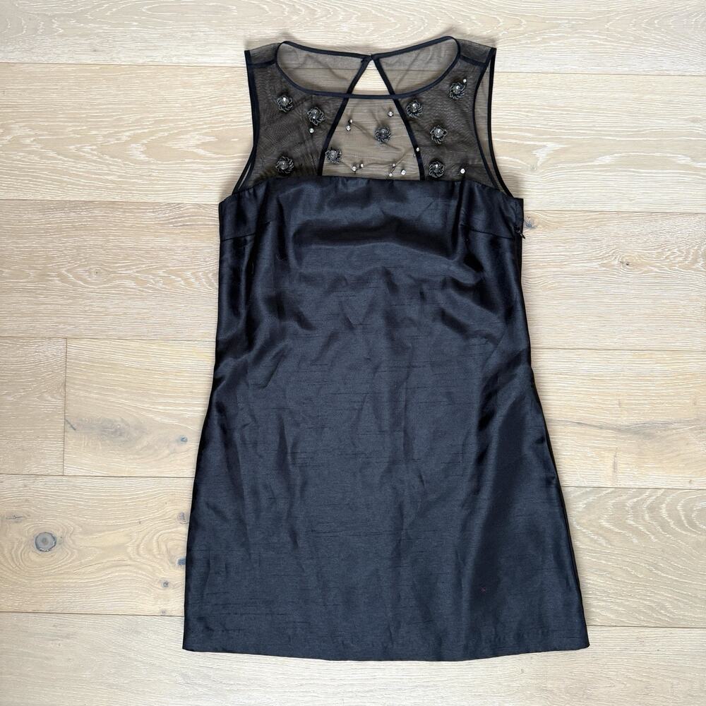 Pearl Georgina Chapman of Marchesa Embellished Dress black LBD New Size 6